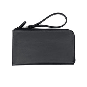Black Half-Zip Wallet