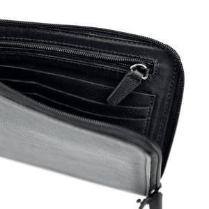 Black Half-Zip Wallet