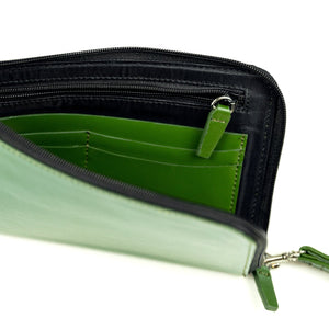 Green Half-Zip Wallet