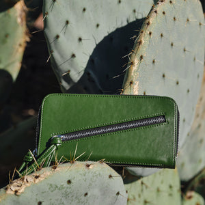 Green Zippered Wallet